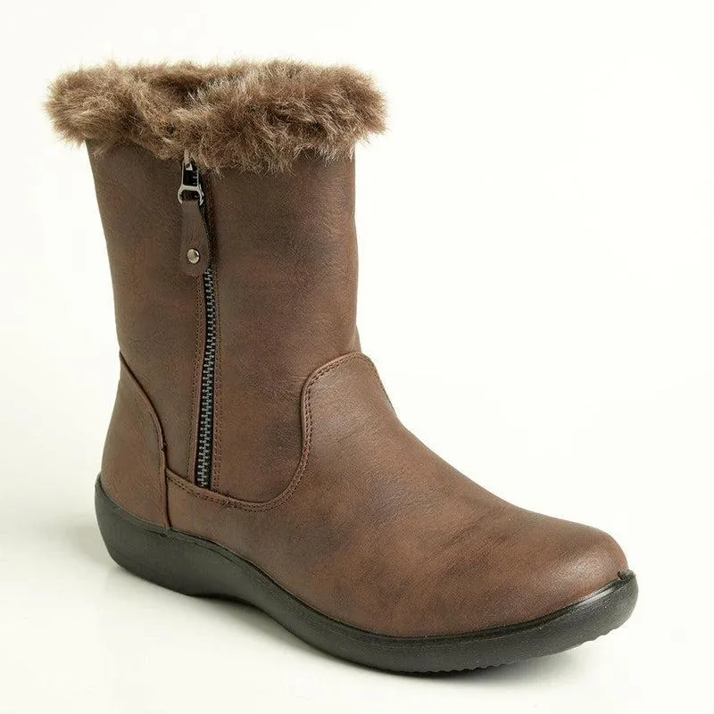 Soft Style by Hush Puppies Yukari Fur Collar Boot - Brown