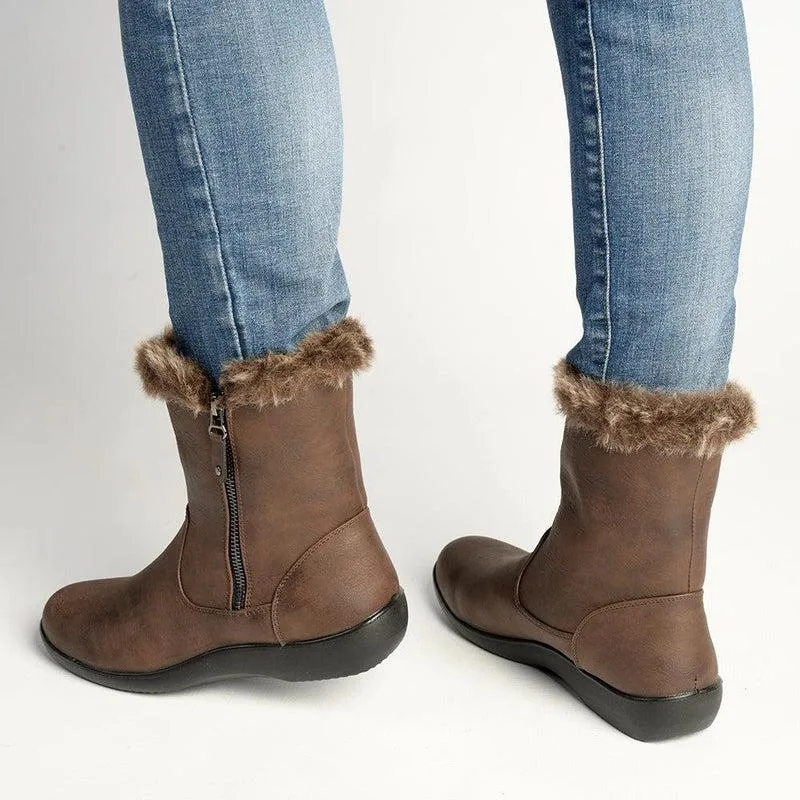 Soft Style by Hush Puppies Yukari Fur Collar Boot - Brown