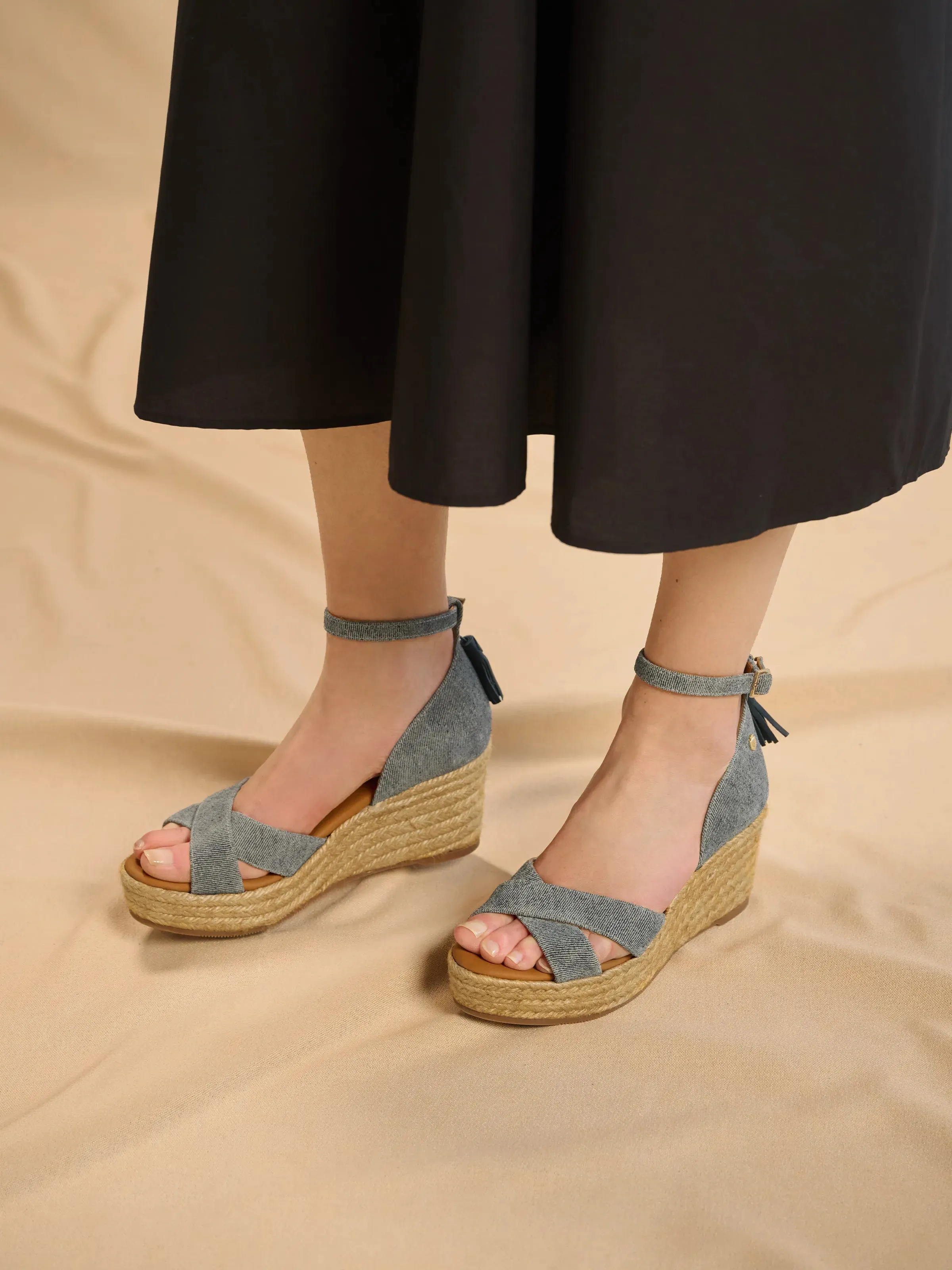 Valencia Mid Wedge - Denim Suede