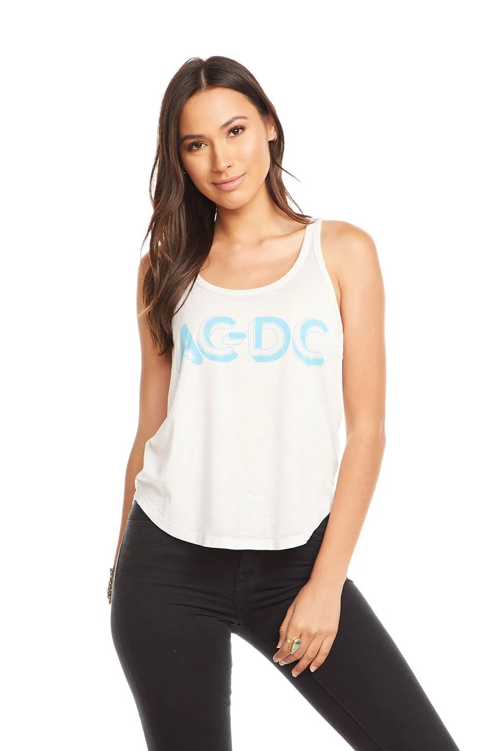 Vintage Jersey Cropped Racerback Tank - ACDC