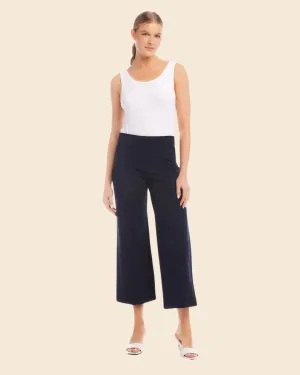 Wide Leg Cropped Pants Navy
