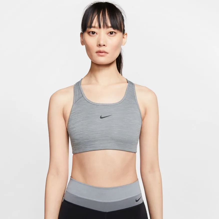 Women's Nike Dri-FIT Swoosh Medium-Support 1-Piece Pad Sports Bra Smoke Grey