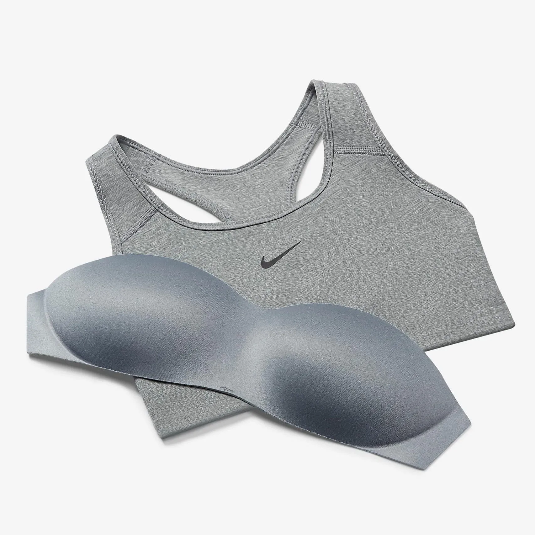 Women's Nike Dri-FIT Swoosh Medium-Support 1-Piece Pad Sports Bra Smoke Grey