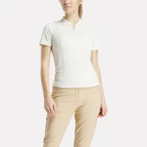 Women's Short Sleeve Zip Bodycon Golf Polo Shirt