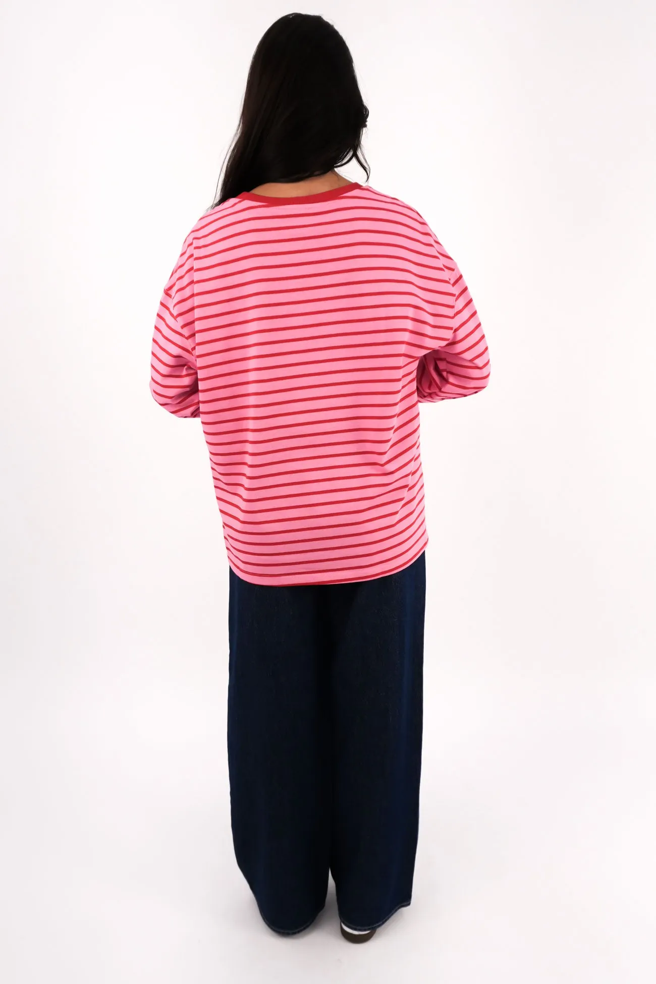 Zora Long Sleeve Tee Pink Stripe