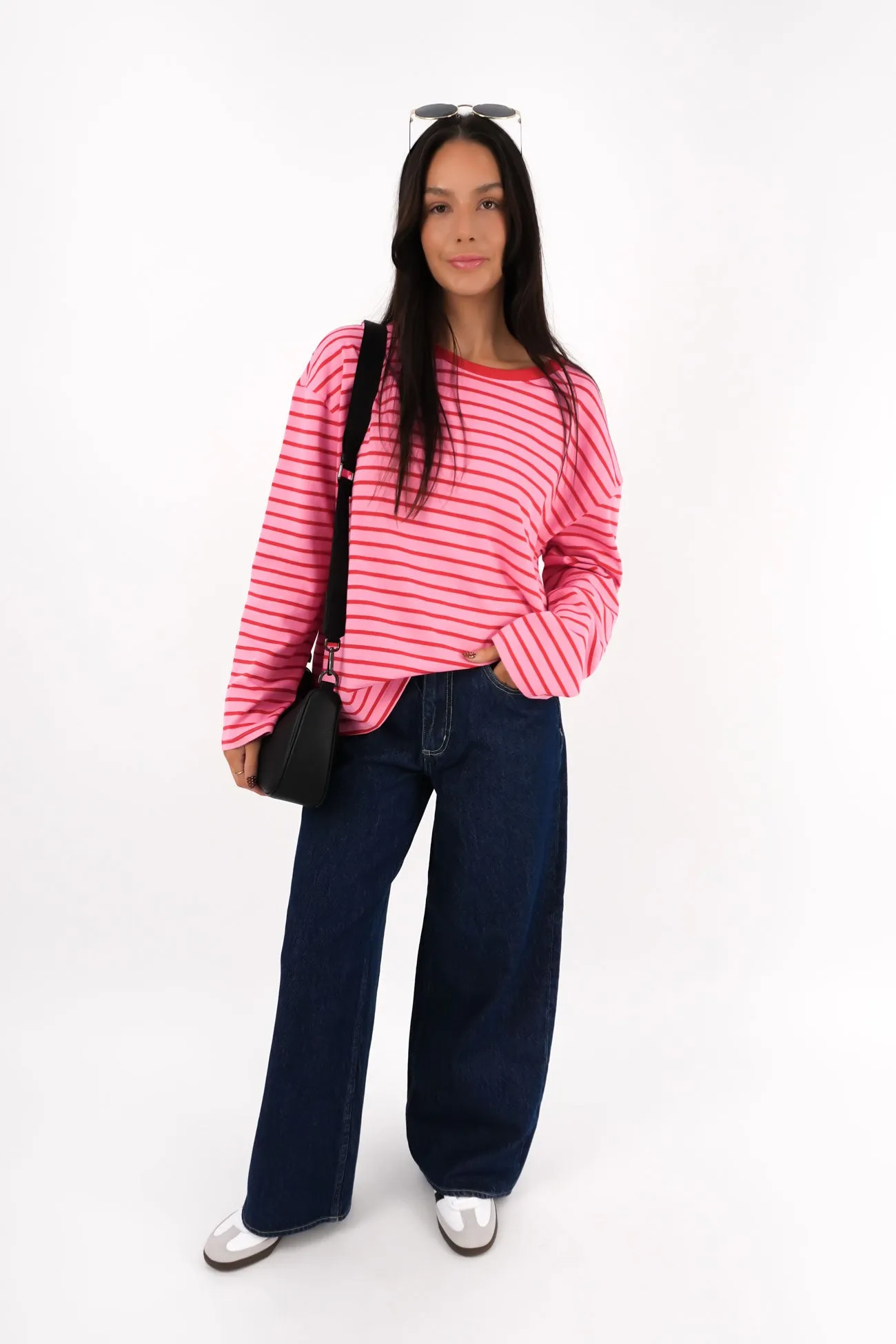 Zora Long Sleeve Tee Pink Stripe