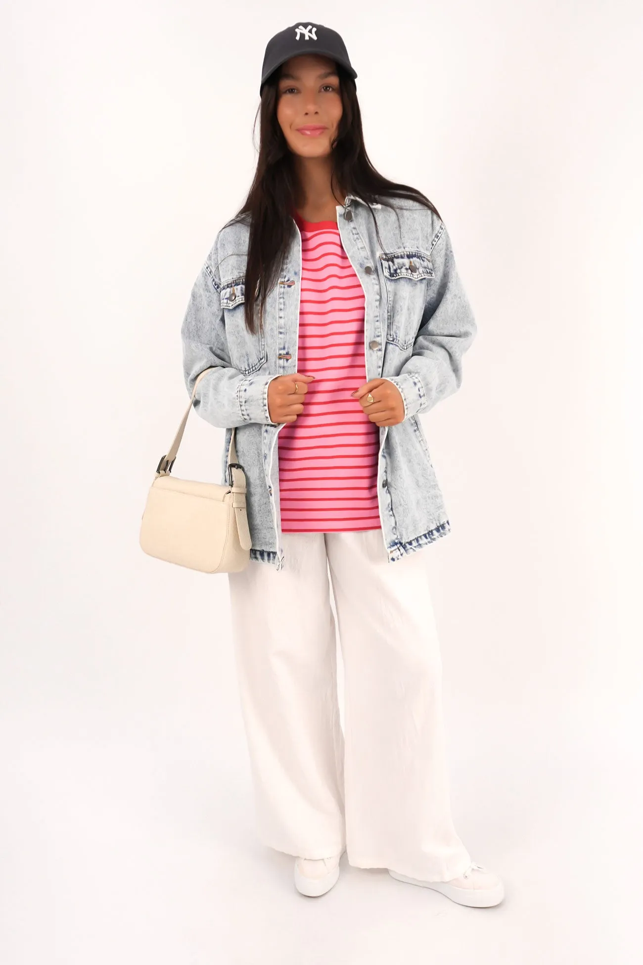 Zora Long Sleeve Tee Pink Stripe