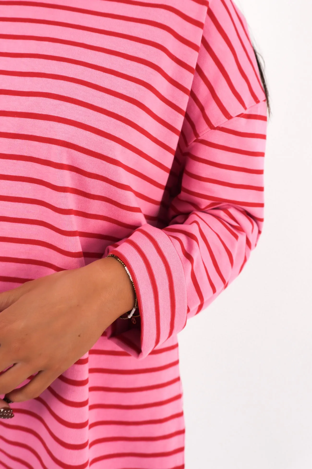 Zora Long Sleeve Tee Pink Stripe